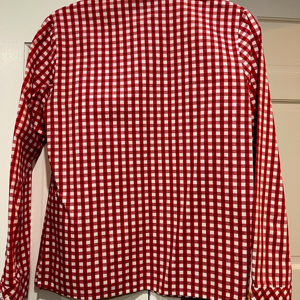 Red And White Checkered Button Down Blouse - image 3